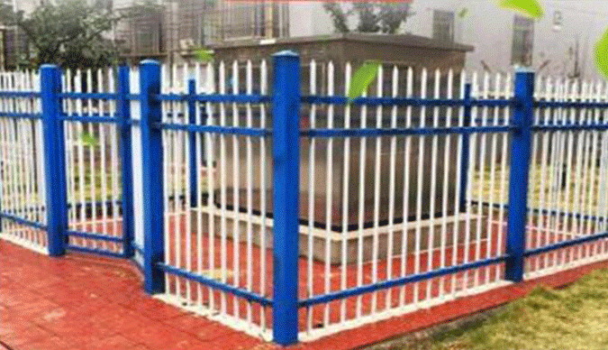 高温喷塑锌钢栏杆安装